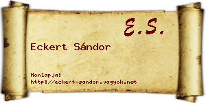 Eckert Sándor névjegykártya